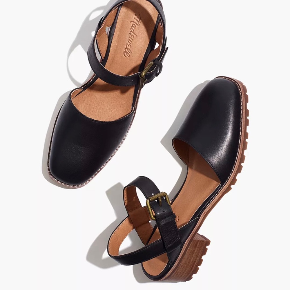 NWOT Black Leather Madewell The Claudia Lugsole Mary Jane Size 8.5